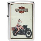 Zippo Hd Harley Davidson 1940 s Wwii Us Marines Pinup Satin Chrome Lighter New