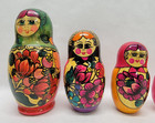 Vintage 10 Piece 6  Russian Nesting Dolls Set - Hand Painted Floral - Matryoshka