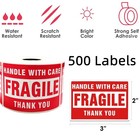 Fragile Stickers 1 Roll 500 2x3 Fragile Label Sticker Handle With Care Mailing