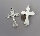 Large Grape 2  Rosary Crucifix Cross Italy Rosaries Parts C103 Finish Silver