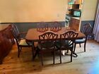 1940s Antique Duncan Phyfe Style Mahogany Dining Table  6 Chairs  And Buffet