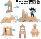 Wooden Stacker Stacking Learnig Building Blocks Game Set For Kids Natural  80pc 