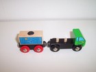 Brio Wooden Railway Train Green Truck   Cargo Car   Blue  2 Magnetic Cargo Lot