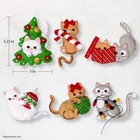 Bucilla Felt Applique 6 Piece Ornament Making Kit Frisky Kitties Perfect For