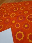 Awesome Rare Vintage Mid Century Retro 70s 60s Org Yel Flowers Fabric  Look