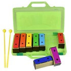 8-note Chromatic Xylophone Glockenspiel With Resonator Bells   Green Case