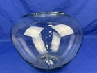 C 1840 Hand Blown Glass Fish Bowl W  Fabulous Pontil  Seeds Bubbles  Impurities