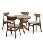 5 Piece Dining Table Set  4 Solid Wood Yumiko Chairs W Rolf Round Dining Table