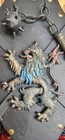 Vintage Hand-painted Medieval Metal Lion Shield With Swords   Weapon   Wall Art 