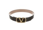 Valentino Garavani Black And Gold Leather Belt Kit Size Small