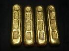 Superb Collection Chinese Qing 4 Emperor Dynasty Old Brass Not Gold Bar Ingot