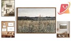 Framed Canvas Wall Art Vintage 20x30 Meadow Flowers Decor For Home Office
