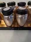Vintage Kromex Copper Plated Aluminum Spice Shakers W Spice Rack Set Of 6 Mcm