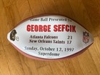 1997 Atlanta Falcons Nfl Game Ball Presented To George Sefcik New Orleans Saints