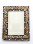 Metal Gold Enameled Bejeweled Picture Frame Margeaux  5  X 6 5 