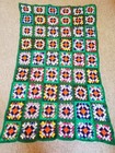 Vintage Granny Square Afghan Hand Made Blanket Throw Crocheted Knit 66  X 42 