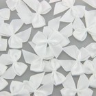 50pcs Boutique Mini White Satin Ribbon Bows Flowers Appliques Diy Craft For S   