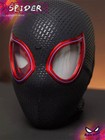 Miles Spider Man Headset Electric Blink Black Eye Movement Mask Birthday Gift