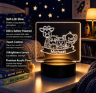 Personalized Safari Animal Led Night Light Custom Name Nursery Gift Lamp