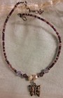 Butterfly Crystal Anklet 9  With Extender