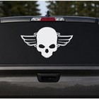 Winged Skull Military Biker Decal     Off   road Motocross Motorcycle Helmet Sticker