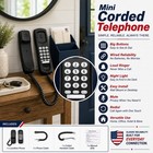 Black Wired Corded Landline Telephone Desk Wall Mount Home Office Phone Classic