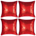 Square Sequin Decorative Throw Pillow Covers Cushion Case For Chair Couch Red