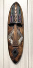 Hand Carved Wood Ghana African Tribal Mask Wall Art Decor 18  Beaded   Metal