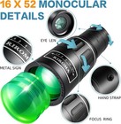 16x52 Hd Monocular Telescope high Power Compact Monoculars For Adults Kids