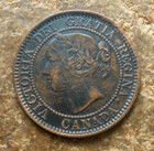 1859 Canada Large Cent Normal Date Coin Some Dark Areas Free Shipping