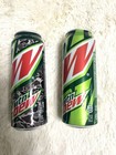 Two Empty Mtd Mountain Dew  Cans 24 Oz  Limited Edition Drake Old School   Tall