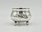 A Whiting Hammered Sterling Silver Japanesque Marine Life Salt Cellar  Ca  1880