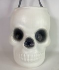 Aj Renzi Blow Mold Vintage Plastic Halloween White Skull Candy Bucket