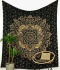 Indian Home Decor Black Gold Ombre Mandala Queen Size Wall Hanging Tapestry Us