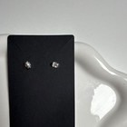 925 Sterling Silvee Silver Tone Clear Rhinestone Rose Flower Stud Earring