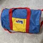 Vintage 1980   s  I m A Toysrus Kid Duffel Tote Bag Toys R Us Color Block Rare