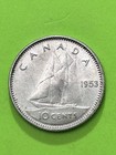 1953sf Canadian 10c Dime  8 Silver Elizabeth Ii Ag Trending At  5 5