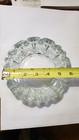 Vintage Heavy Crystal Clear Cut Glass Cigar Cigarette Ashtray 6    X 1 5   