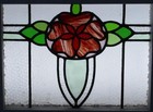 Pretty Floral Old English Leaded Stained Glass Window 20  X 15 25 