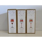 Godinger Gatherings Crystal Wine Goblets Naughty Nice Feliz Navidad Set Of 3