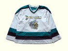 Game Worn Hockey Dynamiques Canadian Vtg  4 Jersey 90s 80s White Distressed Sz L