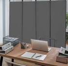 4 Panel Room Divider Folding Privacy Screen Fabric Partition Office Gray