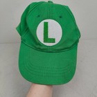 Vintage 90s Super Mario Bros Luigi Cap Adults One Size Nintendo Green Cotton