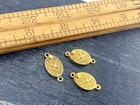3 Pcs Vtg 12x23mm Filigree Box Clasps Gold Sterling Silver Oval Nos Leaf Curls
