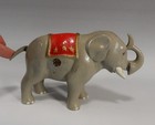 Vintage Metal  aluminum  Elephant Bank Figure With Movable Trunk
