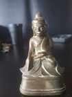 Antique 4  Tibetan Heavy Cast Bronze Statue Buddha Vintage