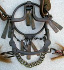  Unique Antique Complete Childs Embroidered Pony Headstal Ring Bit Rein Set 1900