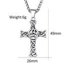 Jesus Irish Celtic Trinity Knot Cross Heart Pendant Necklace Stainless Steel