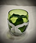 Vintage Farber Bros Green Glass Chrome Cocktail Set With Pitcher And 5 Cordials