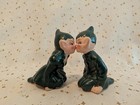 1950s Mid Century Gilner Kissing Pixie Green Ceramic Elf Vintage Figurine Pair